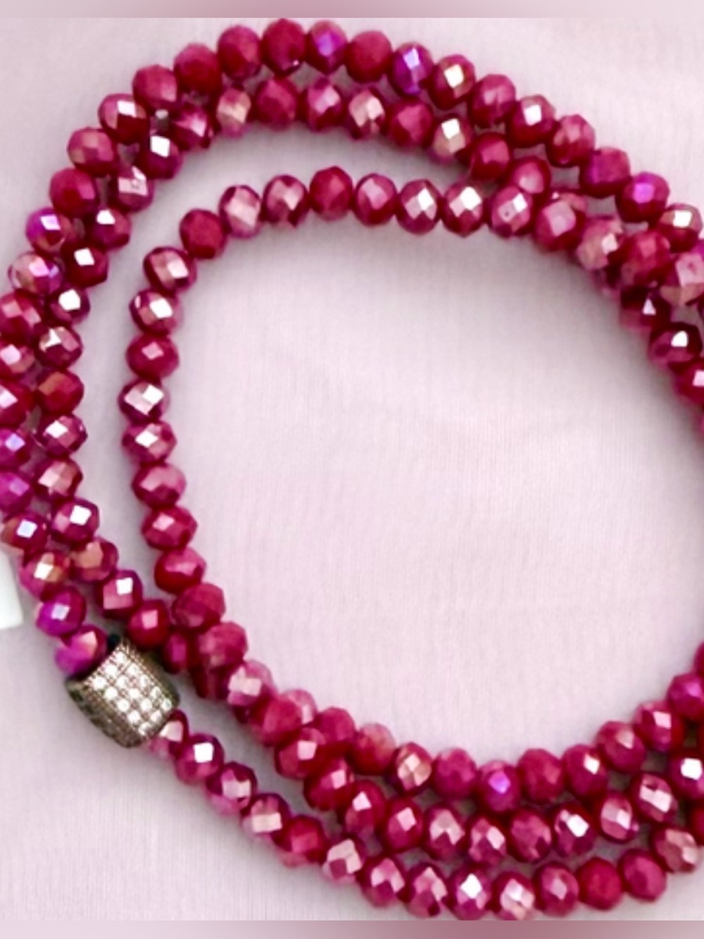 Sisco Berluti Triple-Strand Pink Beaded Bracelet - Women Jewelry